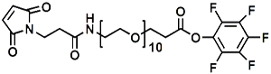 Picture of Maleimide-NH-PEG<sub>10</sub>-CH<sub>2</sub>CH<sub>2</sub>COOPFP Ester