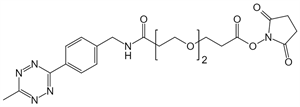 Picture of Methyltetrazine-amino-PEG<sub>2</sub>-CH<sub>2</sub>CH<sub>2</sub>COONHS